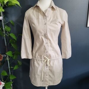 Arc'teryx Blanchard Flax Cotton Tunic Top Tie Waist 3/4 Sleeve XS